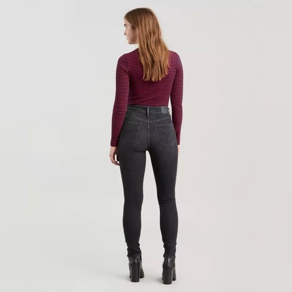 Levi’s 721 High Rise Skinny Jeans Black Denim Casual 30 - Picture 6 of 11